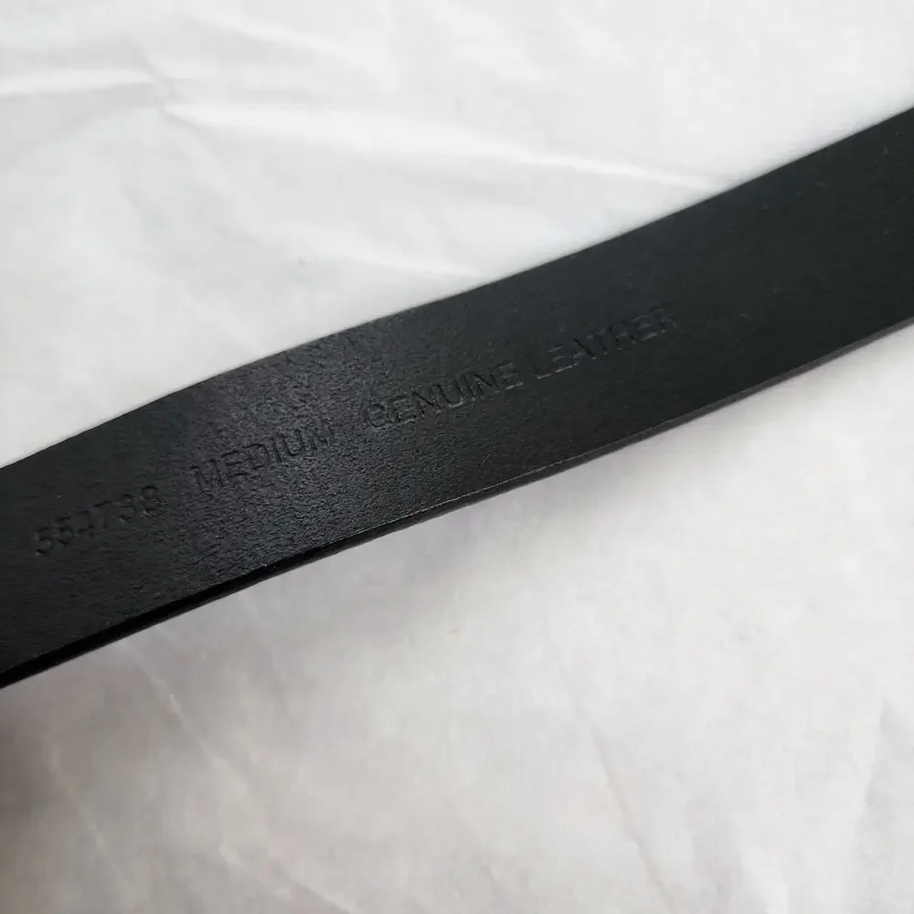 Michael‎ Kors Size M Leather Belt Black Silver Buckle 31-35